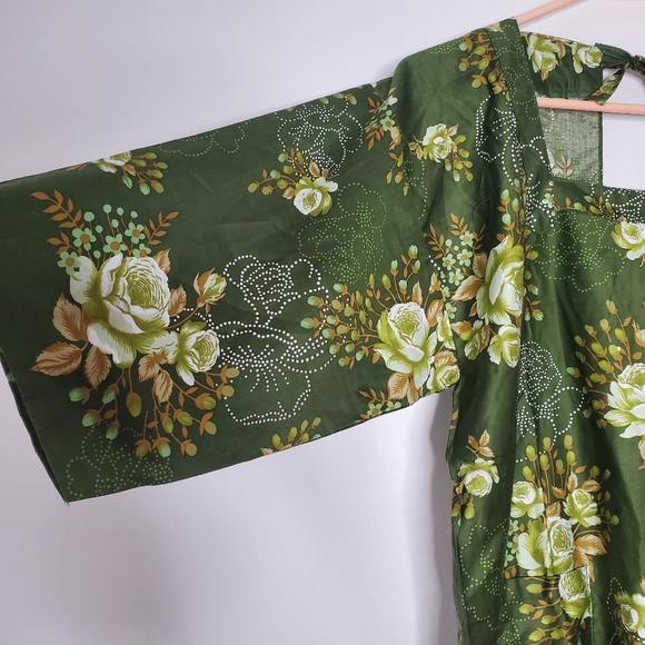 Vintage Design House Apron Oshare Kappogi Floral Cottagecore Retro Fall 60s 70s - Picture 6 of 11